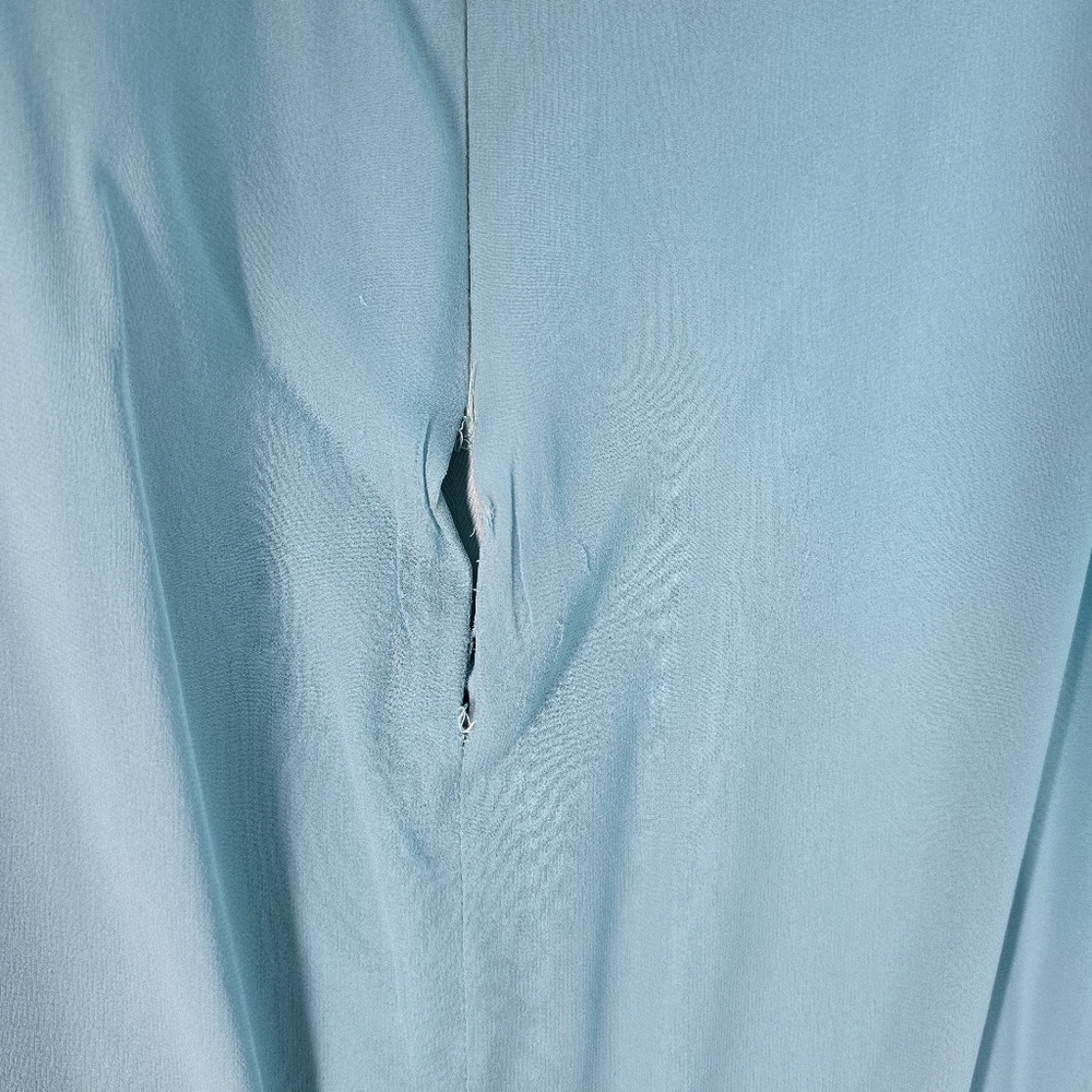 Marchesa Couture Aqua Blue Embellished Neckline Chiffon Caftan Gown No Size - Picture 5 of 16